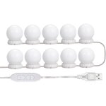 Kit de lumi�res led pour miroir de vanit� avec 10 ampoules r�glables, 10 niveaux de luminosit� et 3 modes, ...