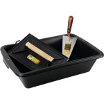 Kit de maon mondelin ? auge 25 l avec truelle ronde et taloche plastique