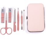 Kit manucre pedicure, 7pcs coupe ongle professionnel set coupe cuticule acier inoxydable, trousse manucure ...