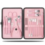 Kit de manucure et p�dicure ? version am�lior�e ? rose sakura ? ensemble 18 pi�ces