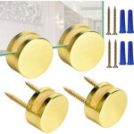 Kit de montage de miroir sans cadre dor� 3 - 5 mm, lot de 4, avec vis longues et chevilles robustes.