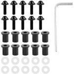 Kit de montage universel pour car�nage de moto (10 boulons, �crous et rondelles) - noir