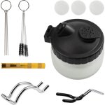 Kit de nettoyage pour arographe, 1 pot de nettoyage pour arographe, 5 brosses en nylon, 5 aiguilles ...