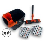 Kibros - kit nettoyage avec balai serpill�re seau essoreur 2 recharges micro - fibres - lot de 6 - ensemble ...