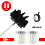 Kit de nettoyage de chemin�e pour po�le � granul�s r�glable, brosse de 100 mm, 22 tiges de 41 cm + 1 ...