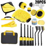 Kit de nettoyage de voiture - 20 pices pour l'intrieur et l'extrieur - kit de lavage de voiture avec ...