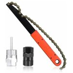 Kit d'outils de cha�ne de v�lo avec fouet � cha�ne, v�lo cassette anneau de serrure cl� de d�monte pignon ...