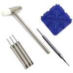 Kit d'outils de d�montage de bracelet de montre, bloc portable, marteau, barre � ressort, jeu de poin�ons, ...