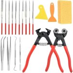 Kit d'outils de mosa�que 19 pi�ces, outils de coupe professionnels pour mosa�que sur verre et c�ramique ...