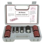 Kit d'outils de ponceuse � tambour de pon�age de broche, 20 pi�ces, avec �tui pour perceuse � colonne ...