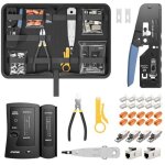 Kit d'outils r�seau, pince � sertir rj45 traversante pour c�bles cat7, cat6, cat5 avec 4 connecteurs ...