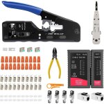 Kit d'outils r�seau, pince � sertir pass through rj45 pour cat7, cat6, cat5 avec 4 fiches r�seau cat7 ...