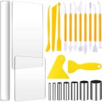 Kit d'outils de sculpture sur argile 24 pi�ces, kit diy pour argile polym�re avec rouleau, feuille en ...