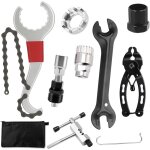 Kit d'outils de vlo, 8 pices, multifonctions, avec extracteur de manivelle, fouet  chane 5 - 11 compartime ...