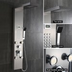 Kit panneau colonne de douche avec douchette hydromassante inox avec buses massants jets de massage panneau ...