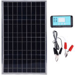 Kit panneau solaire 100w avec cadre aluminium - contr�leur de charge 12v 10 - 50a, pour camping - car, ...