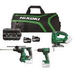 Kit perceuse percussion 70nm18v + perforateur sds + 18v18mm + meuleuse d'angle 125mm