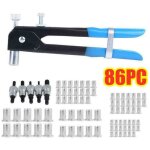 Kit de pince ecrou riveter, pince � ecrou aveugle, 86pcs �crou m3 m4 m5 m6 m8 et pince, pince a sertir ...
