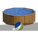 Kit piscine acier aspect bois gré pacific ronde 4, 80 x 1, 22 m + bâche à bulles Kit piscine acier aspect bois gré pacific ronde 4, 80 x 1, 22 m + bâche à bulles