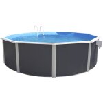 Kit piscine hors - sol acier toi anthracite canarias ronde �350x120cm filtre � sable