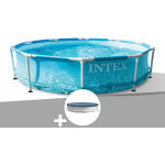 Intex - kit piscine tubulaire metal frame ocean ronde 3, 05 x 0, 76 m + bche de protection