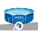 Intex - kit piscine tubulaire metal frame ronde 3, 05 x 0, 76 m + bche  bulles