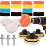 Kit de polissage pour voiture 25 pi�ces - tampon de polissage pour perceuses m10 / m14, visseuses sans ...
