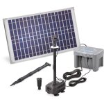 Kit pompe solaire fountain pro avec batterie 12v et led 630l - 25w