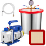 Kit pompe a vide 85 l / min avec chambre a vide de 12 l degazage refrigerant bruit reduit pompe a vide ...