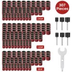 Kit de ponage  tambour 307 pices : 300 manchons de bande abrasive (80 / 120 / 240) + 6 mandrins pour ...