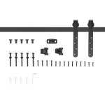 Kit porte coulissante simple 180 cm - complet avec rails, roulettes et anti - d�raillement - acier au ...