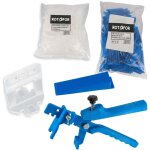 Kit de pose de carrelage : 100 croisillons de 3 mm auto - nivelants - 100 cales - pince Kit de pose de carrelage : 100 croisillons de 3 mm auto - nivelants - 100 cales - pince