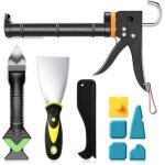 Kit de presse � cartouche, pistolet � cartouche en silicone et outil pour enlever le mastic, grattoir ...