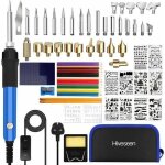 Kit de pyrogravure avec fer  souder, 220v - 240v / ac, 76 pices, 60w, pour artisanat, adultes, graveur ...