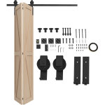 Kit de quincaillerie pour porte de grange coulissante pliante de 1, 5 m (5 pi) - noir