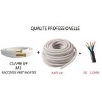 Rodrigas ? kit de raccordement climatisation 10 m�tres ? liaison frigorifique bi tube 1 / 4 3 / 8 ? cuivre ...