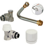 Kit raccordement radiateur avec corps thermostatique -  visser mle 1 / 2' (15 / 21) - somatherm