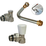 Kit raccordement radiateur avec robinet manuel - à visser mâle 1 / 2' (15 / 21) - somatherm Kit raccordement radiateur avec robinet manuel - à visser mâle 1 / 2' (15 / 21) - somatherm