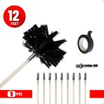 Kit de ramonage po�le a pellets, h�risson ramonage diam�tre 100mm, 9 tiges de ramonage flexible de 410 ...