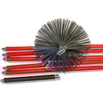 Kit de ramonage pro conduits non gain�s h�risson acier plat � 250 mm 8, 50 m 6 cannes ressort de d�part ...