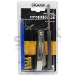 Kit de r�glage pour bougie d'allumage. comprenant 1 jeu de cales d'�paisseur, 1 lime plate et 1 brosse ...