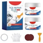 Kit de r�paration de carrelage, �tanche colle de r�paration pour carrelage pour r�parer rayures, trous ...