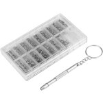 Kit de r�paration de lunettes, bo�te de rangement assortie, 1000 pi�ces, vis et tampons avec tournevis, ...