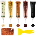 Kit de r�paration de meubles en bois, 5 couleurs pate a bois rebouchage pour �rable, teck, acajou, noyer ...