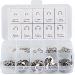 Kit de rondelles � clip e en acier inoxydable, 120 pi�ces, anneau de verrouillage de retenue ouvert, ...