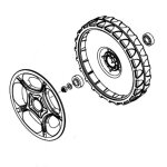 Kit roue arrière tondeuse oleo - mac max48, max53, g48tbx - 70414554 Kit roue arrière tondeuse oleo - mac max48, max53, g48tbx - 70414554