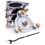 Kit de roulettes pour meubles lourds charge de 400 kg, leve meuble lourd avec roulettes en rotatif  ...
