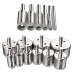 Kit de scies - cloches 16 pcs pour perage sur verre, cramique, porcelaine, carrelage et marbre - forets ...