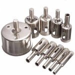 Kit de scie cloche diamante pour couper le verre, le carrelage, la cramique et le marbre (8 mm, 10 ...