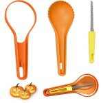Kit de sculpture de citrouilles d'halloween 3 pi�ces, outil 3 en 1 comprenant une cuill�re � citrouille ...